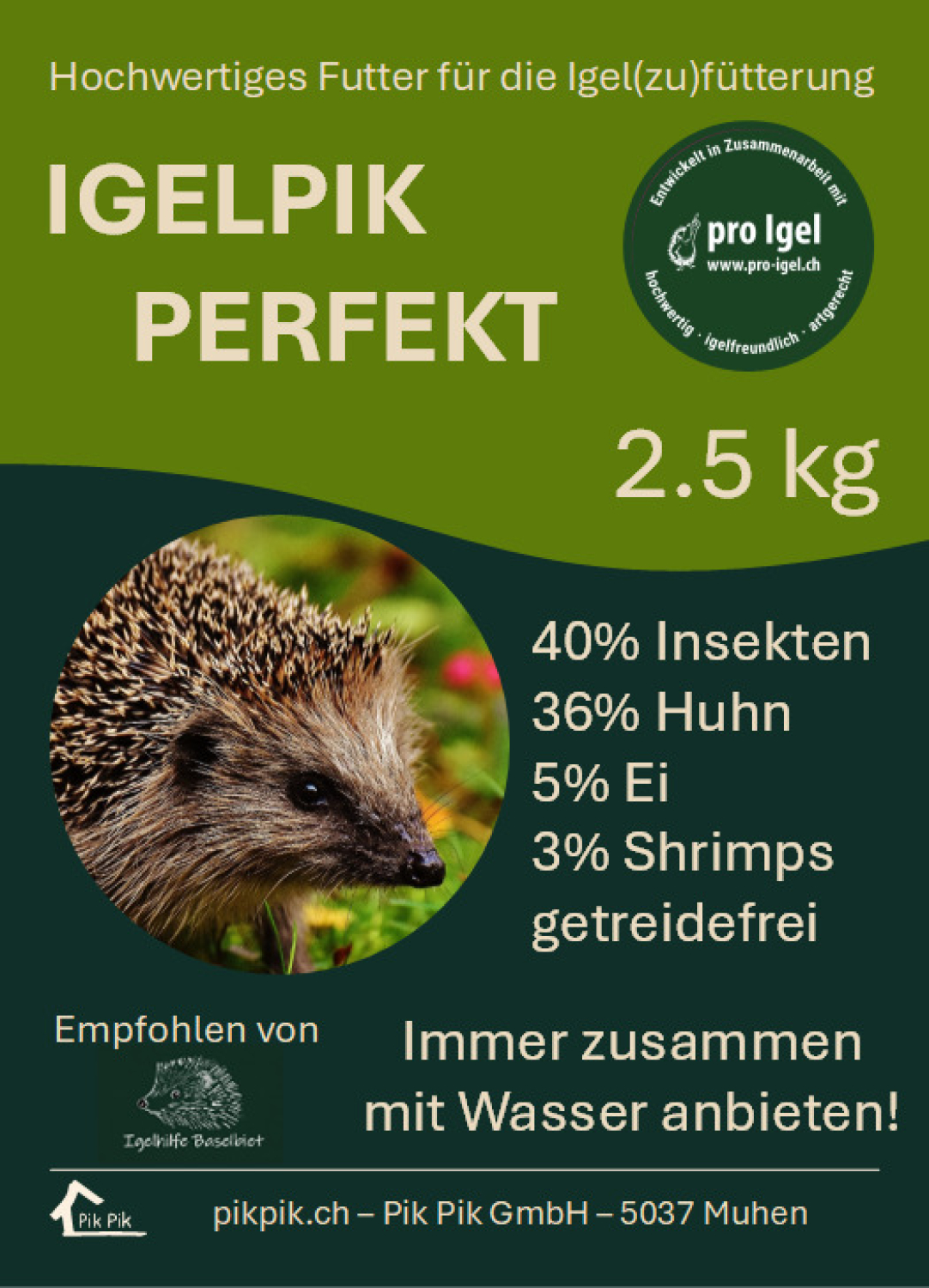Igelfutter Igelpik Perfekt 40% Insekten - getreidefrei